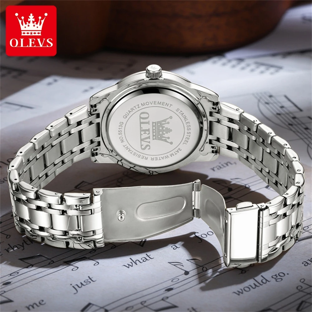 OLEVS 5513 العلامة التجارية الحصرية رجل ساعة كوارت...