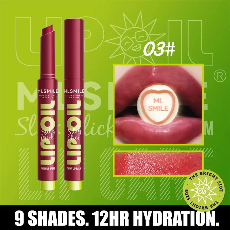 thumbnail image 1 of 9 Colors Waterproof Long Lasting Press Lipstick Easy To Color Moisturizing Pearl Mirror Solid Lip Gloss Lip Care Cosmetics, 1 of 5