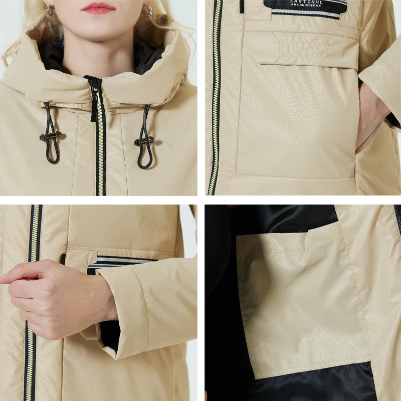 ICEbear 2023 New Actress Women's Clothing Fashion Hooded Jacket Windproof Warm Autumn Coat GWC22088I images - 6