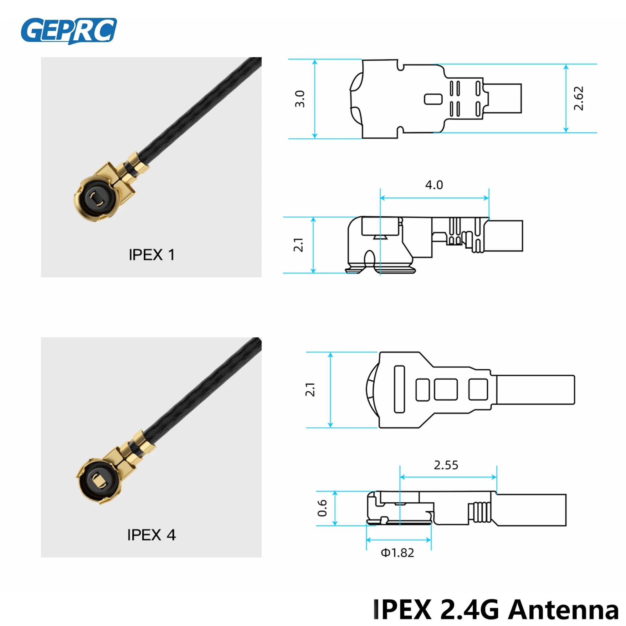 GEPRC IPEX 5,8G Медная трубчатая антенна IPEX 2,4G Разъем 5,8 ГГц DIY RC Низкое сопротивление FPV Квадрокоптер Запчасти для фристайла thumbnail 2