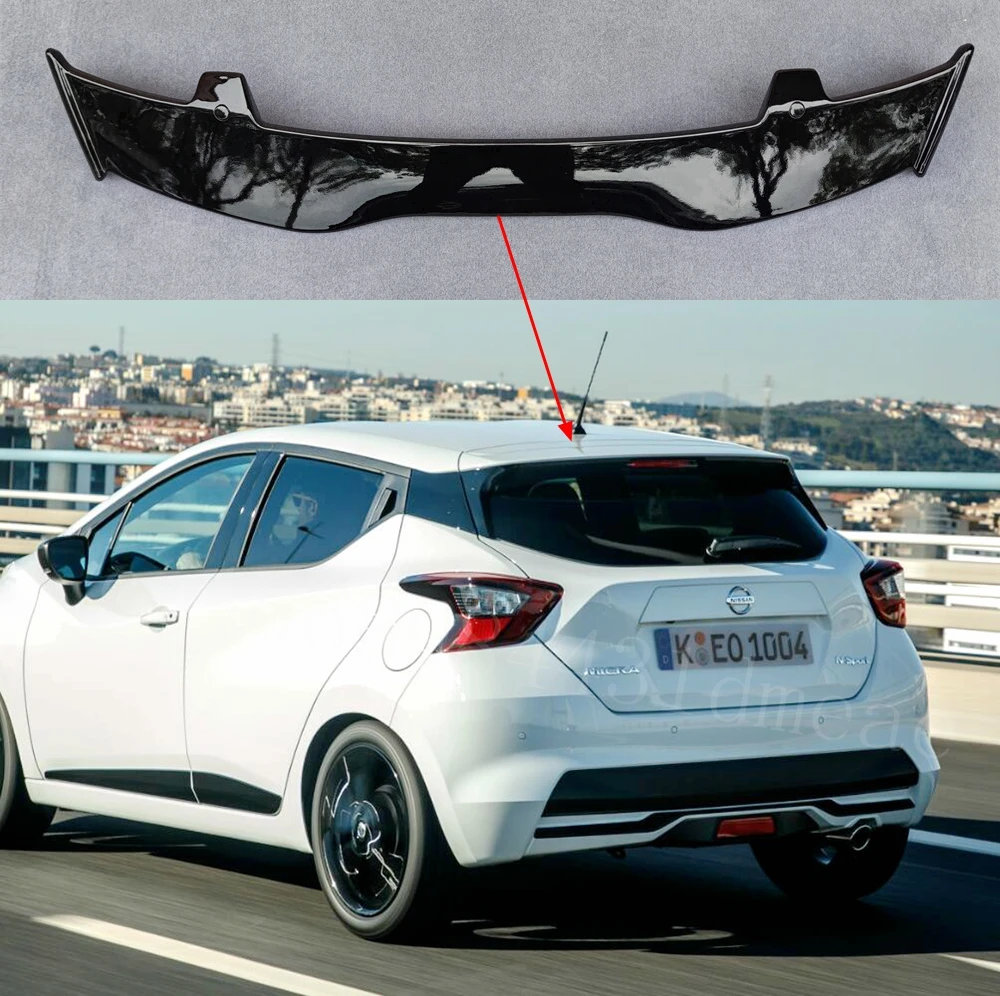 Plastica Abs Di Alta Qualità Per Opel Corsa 2015-2023 Spoiler In Fibra Di Carbonio Look Hatchback Roof Kit Corpo Ala Posteriore Accessori