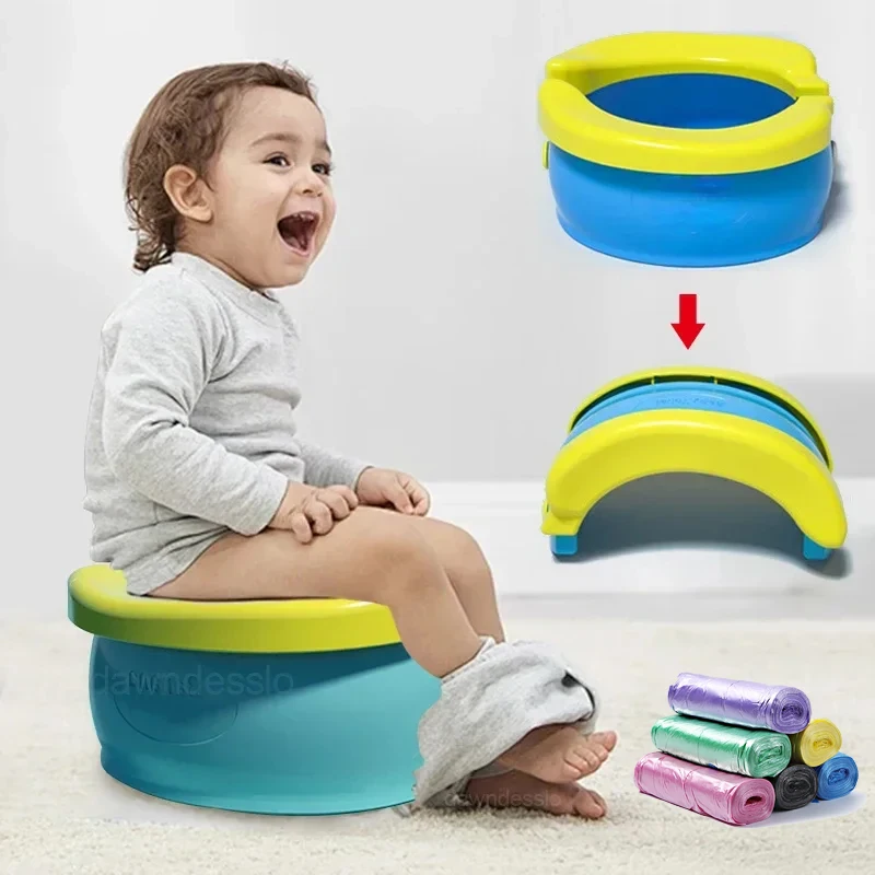 Child Toilet Children's Foldable Potty Training Seat Easy To Clean Toilet Seat for Boys and Girls Birthday Gift Portable Travel Baby Potty
