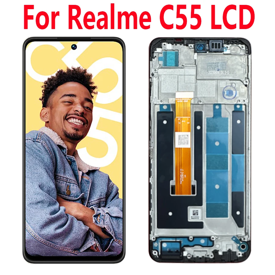 

6.72”Original For Realme C55 LCD Display Touch Screen Digitizer Assembly Replacem For Realme C55 LCD With Frame RMX3710