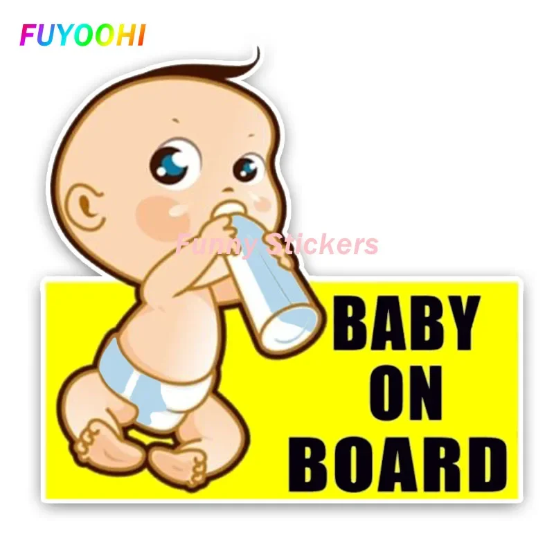 

Игровые наклейки FUYOOHI, предупредительный знак, милая цветная наклейка на автомобиль, Детская Наклейка на борту, внедорожник, прекрасное украшение, мультяшный детский Графический внешний Рисунок