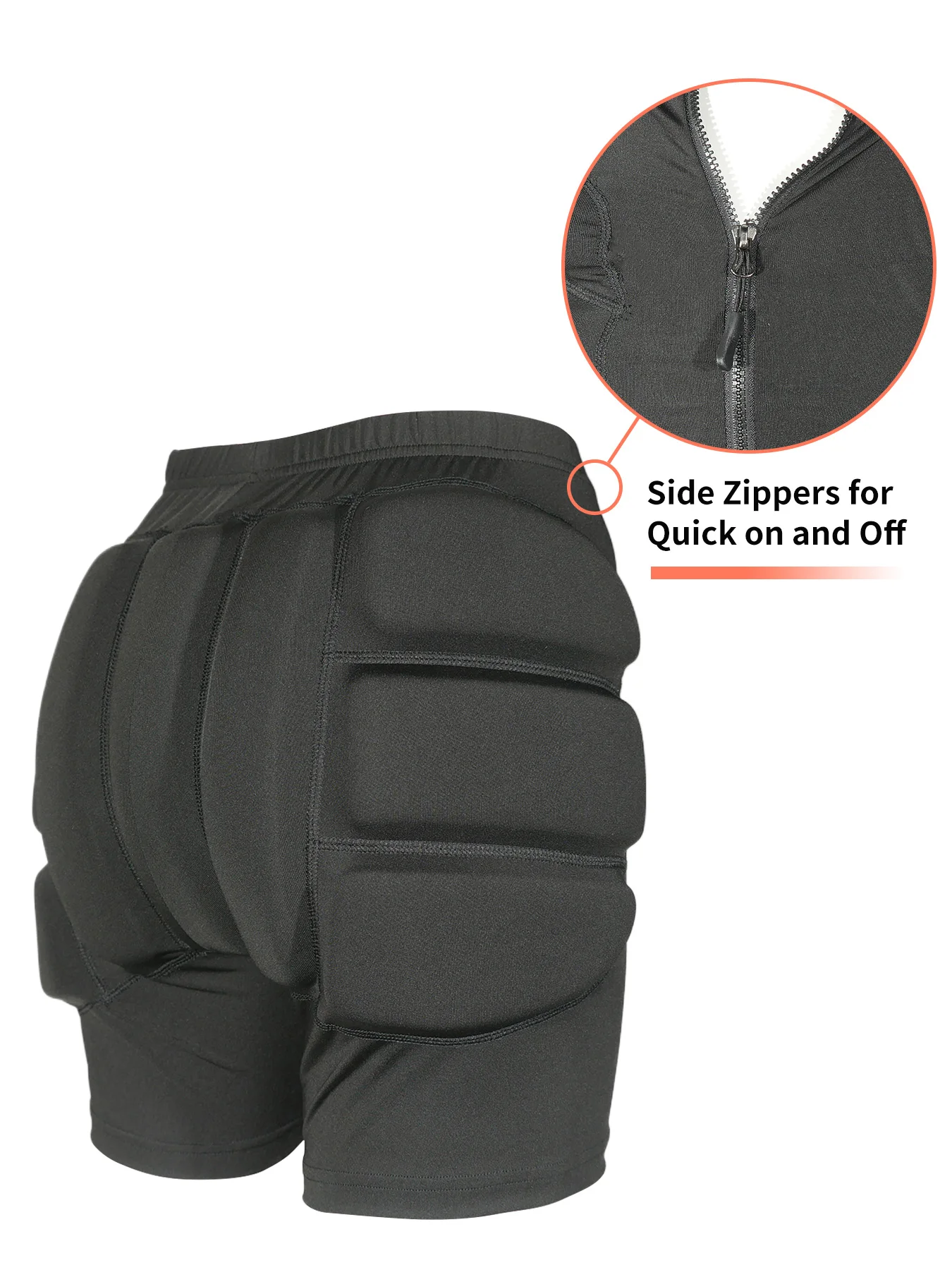 AVIVOR Figure Skating Protective Shorts with Side Zipper and 3D Padding for Kid Youth Adult Suitable for Skiing Skateboarding