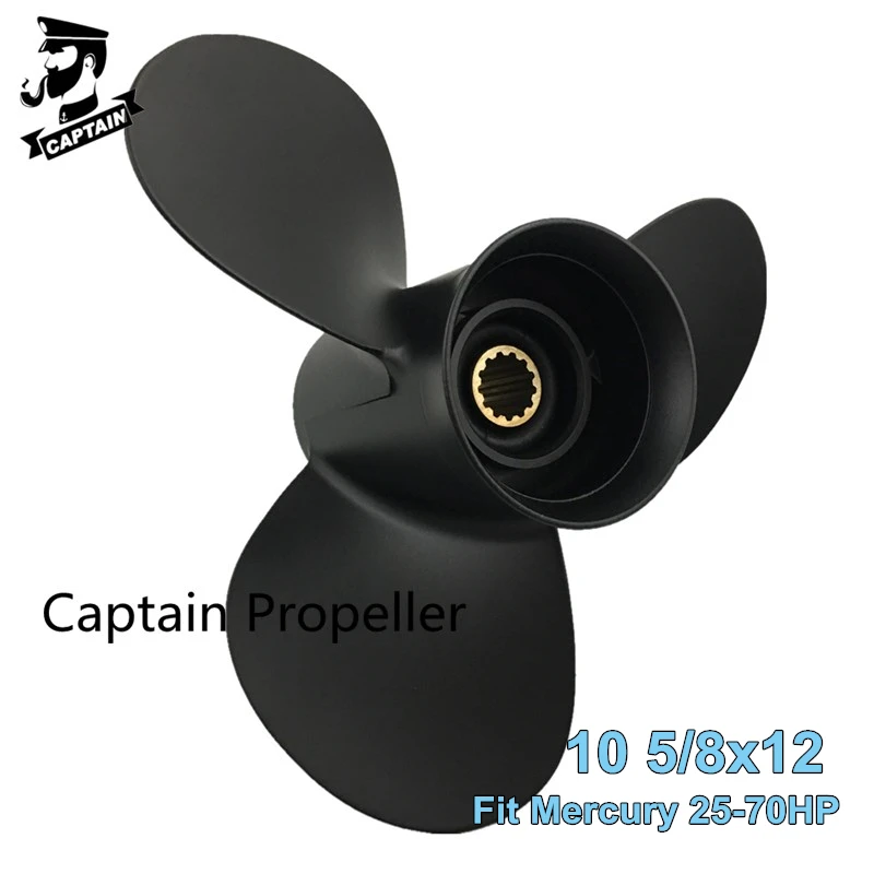 Captain Outboard Propeller 10 5/8x12 Fit Mercury Engines 25 30 40 45 48 50 55 60 70 HP Aluminum 13 Tooth Spline Marine Boat Part boat propeller 7 8 x8 for mercury outboard motors 4 6hp 12 tooth spline oem part no 48 812949a02