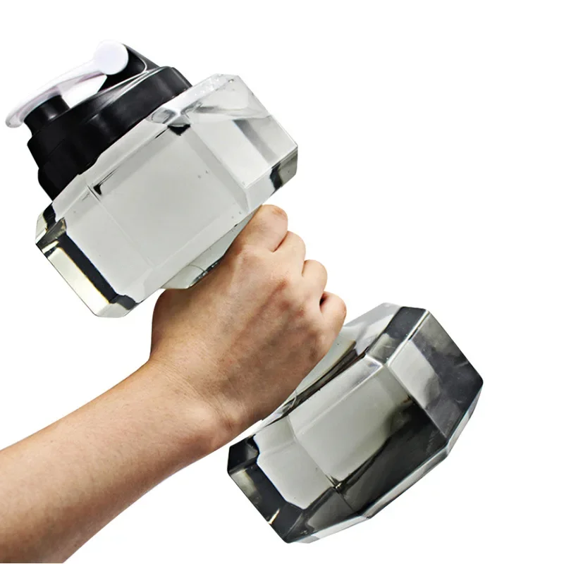 Water Dumbbell Sport Bottle Large Capacity Gym Running Fitness Bodybuilding Exercise Outdoor Camping Cycling Plastic Water Cup