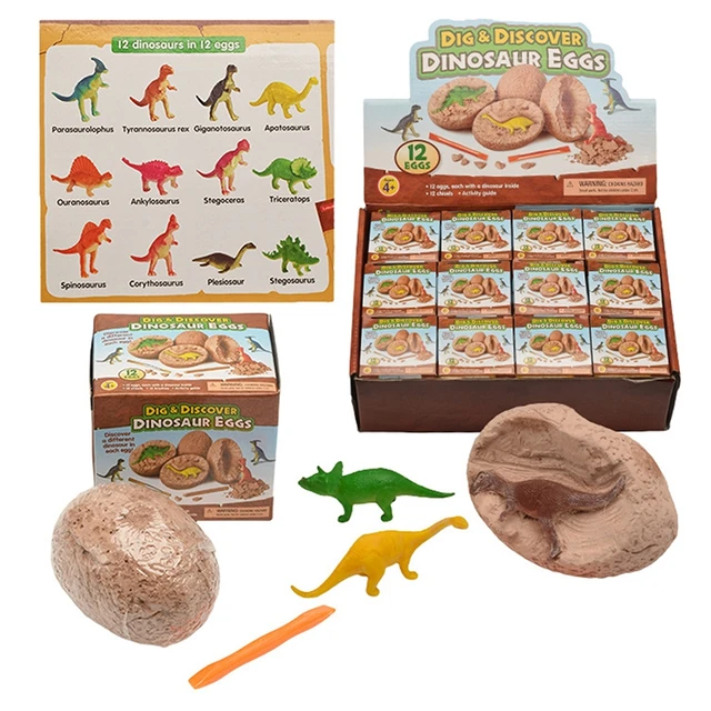 Brinquedo de dinossauro sintonizado com ovo de dinossauro, kit de  brinquedos diy para quebrar ovos de arqueologia - AliExpress