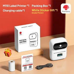 Compact Portable Thermal Label Printer - Self-Adhesive Mini Sticker & Tag Maker (White Printer)