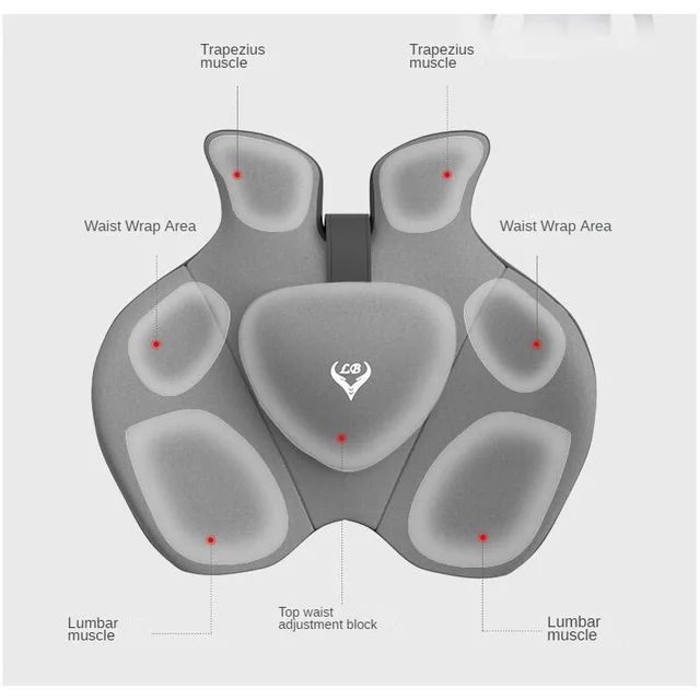 Memory Foam Seat Cushion Waist Back Support Pillow Set Orthopedic Ergonomic Coccyx Relief Hip Lumbar Pad for Office Chair Car 4