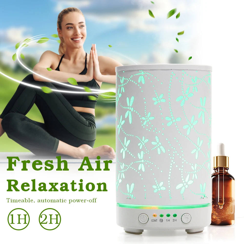 Dragonfly Cool Mist Essential Oil Diffuser with Auto Shut-Off, 100ml Capacity