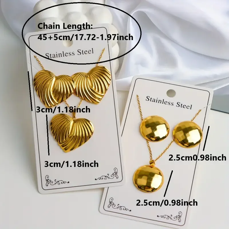 تشكيلة حلقان وسلاسل ستانلس ستيل مطلية بالذهبي