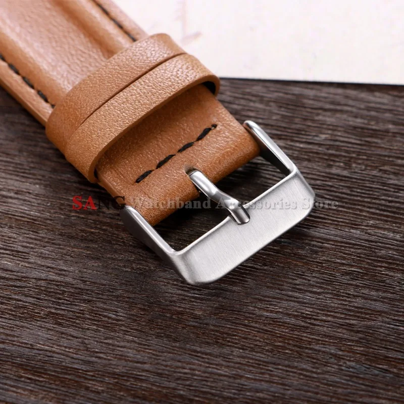 Calfskin Leather Quick Release Retro Watch Band - Business Style Wristband
