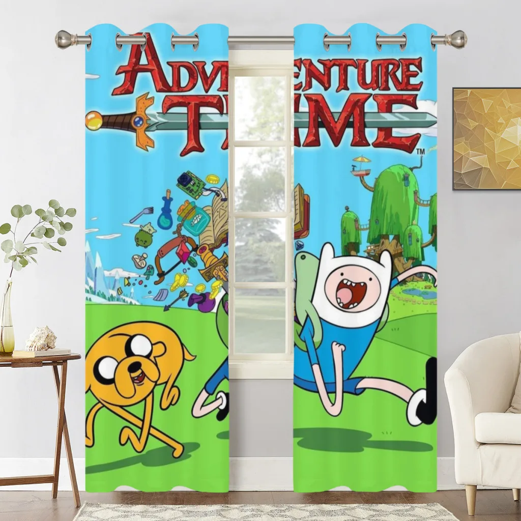 

Cartoon Funny Adventure Window Curtains for Living Room Bedrooms 2 pieces Aesthetic Room Decoration