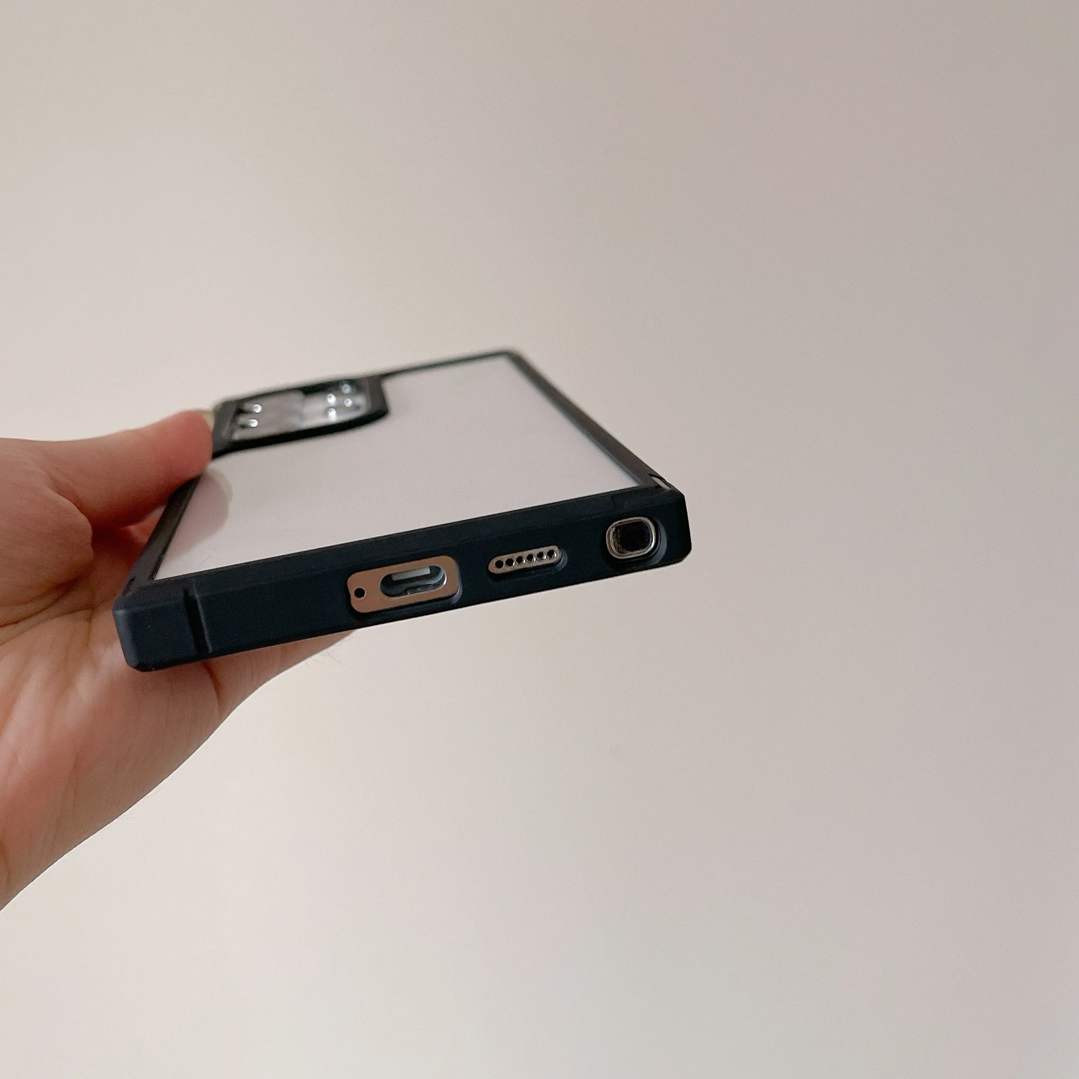 Transparent Shockproof Armor Case with Soft Frame and Hard Back Cover