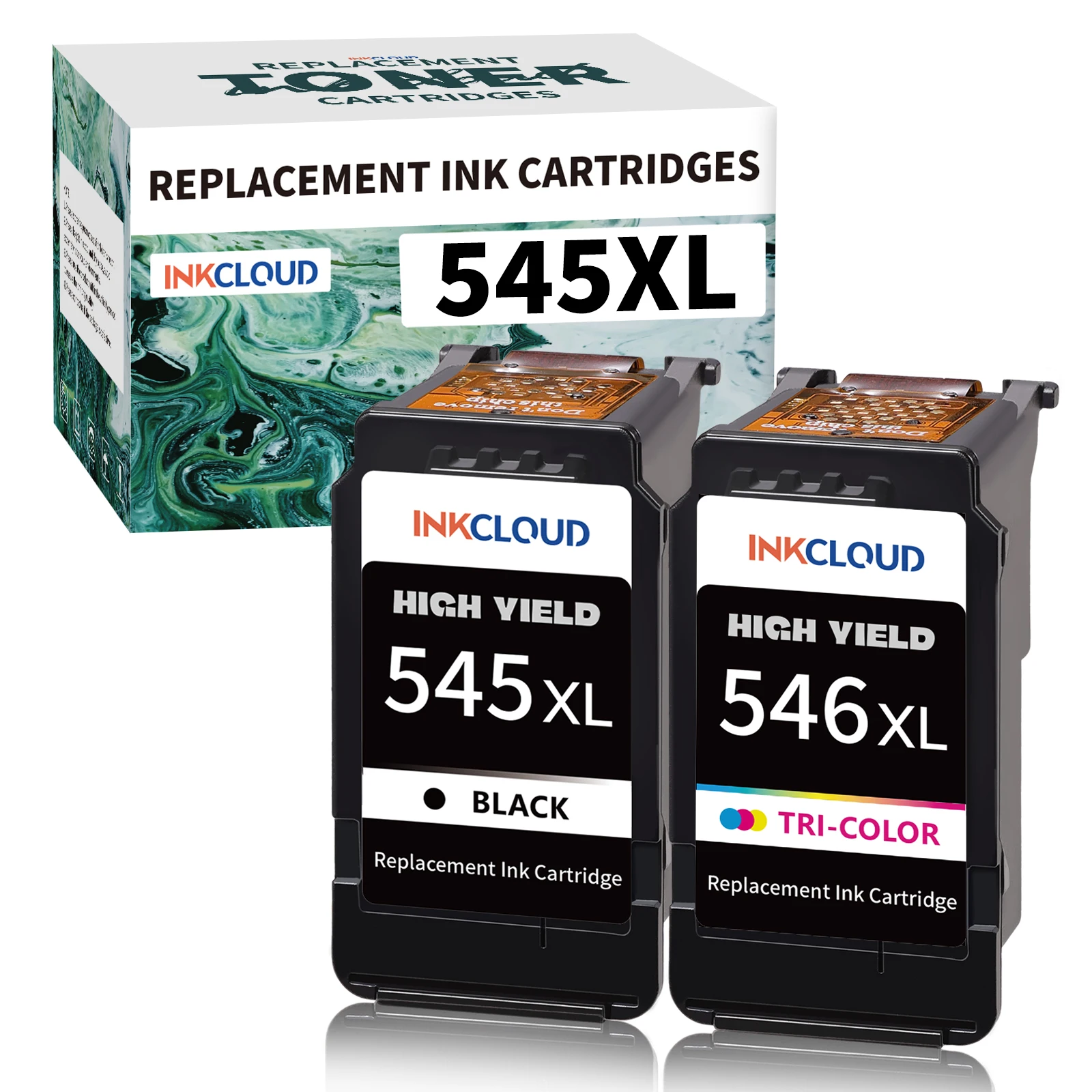Pack De 2 Cartouches D'encre INKCLOUD 545XL Et 546XL - Compatibles Canon Pixma TS3350, TR4550, MG2550s - Noire Et Couleur