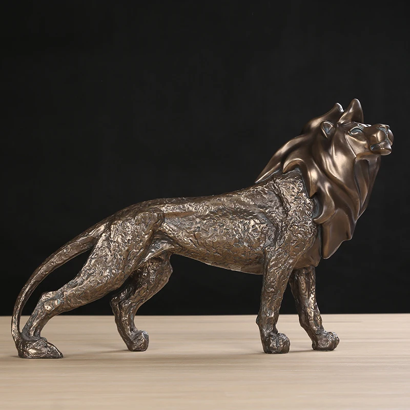 

Винтажная скульптура льва из смолы ручной работы, искусственное украшение в виде африканского льва, дикого зверя, декоративное украшение, подарок и аксессуары для рукоделия