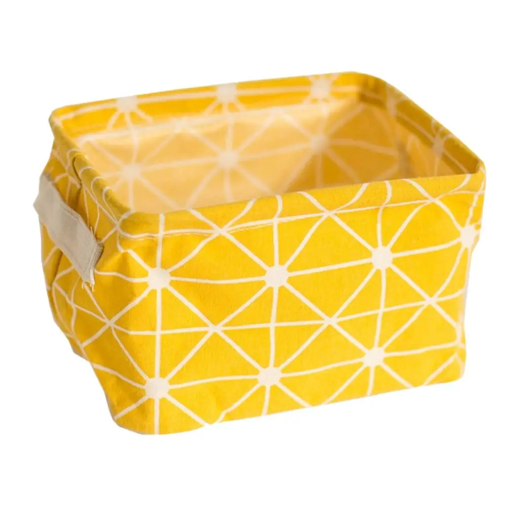 Description Picture 6 of itemFolding for Home Office Cotton Linen Desktop Storage Box Cosmetic Book Organizer Storage Basket Underwear Storage Box