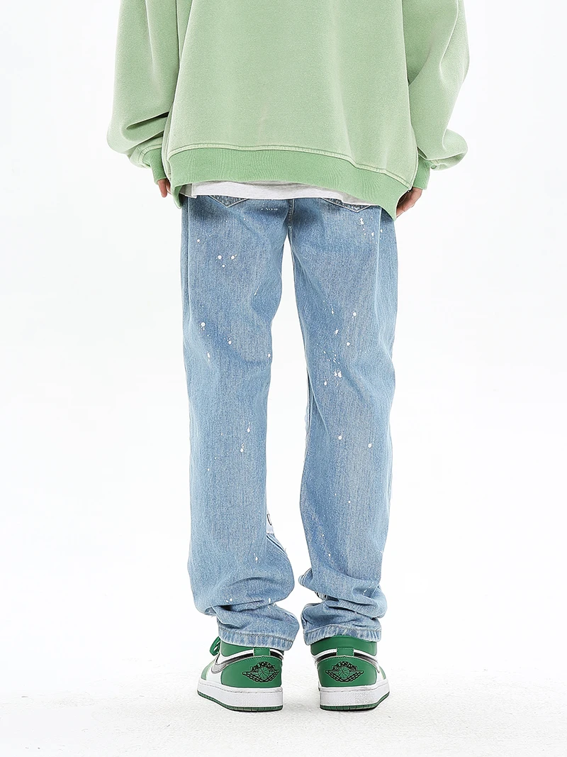 Fashion Skull Graffiti Patchwork Denim Jeans Mens Zipper Jeans Hip Hop Streetwear Casual Harajuku Straight Joggers Jeans Pants