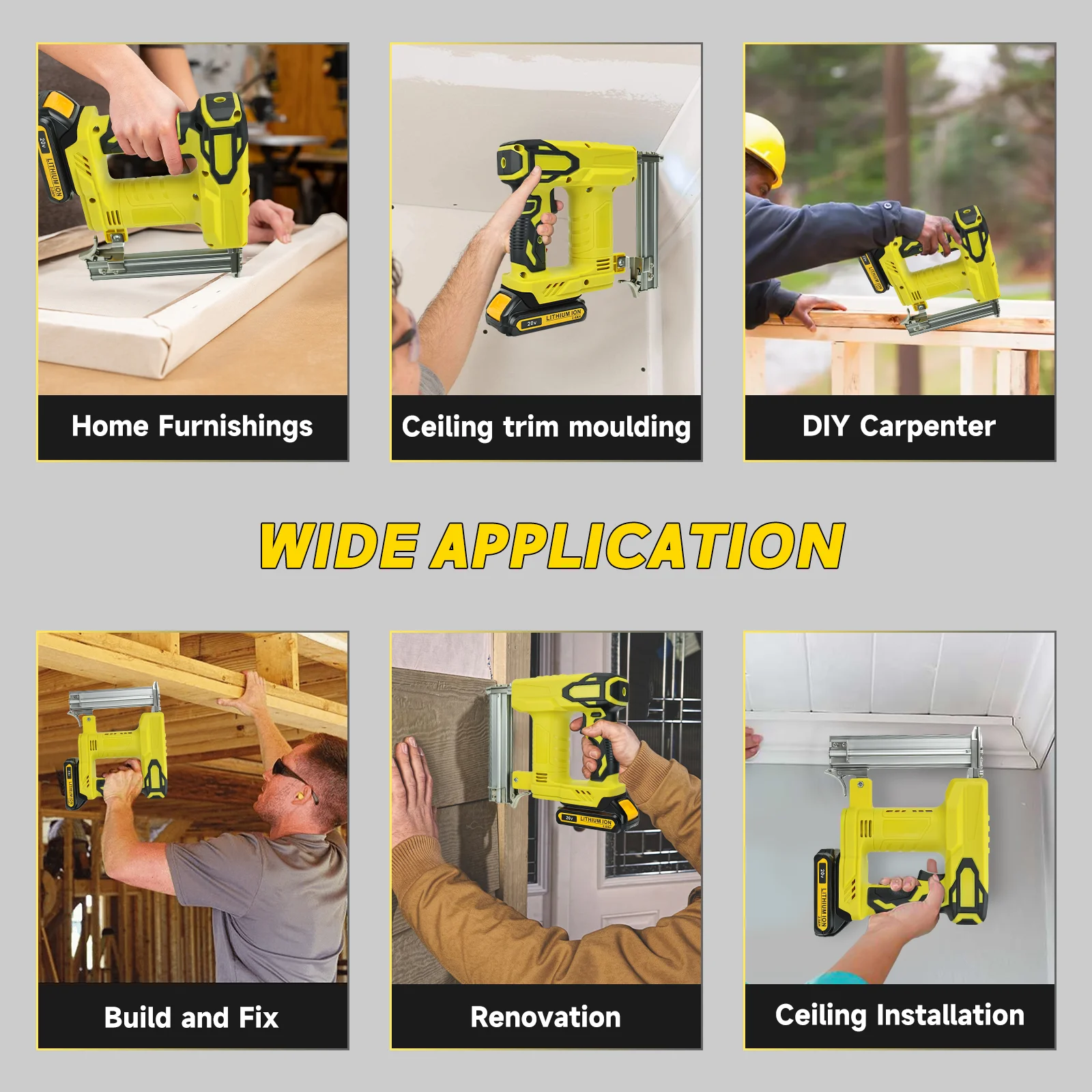 Cordless Electric Nail Gun for Straight/N-shape Nails Woodworking Universal Nailing Machine for Dewalt 20V Battery (No Battery) 6