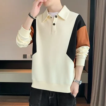 Polo T Shirt per uomo pullover invernali Oversize uomo felpa formale Big Size Business con colletto elasticità Emo Streetwear S