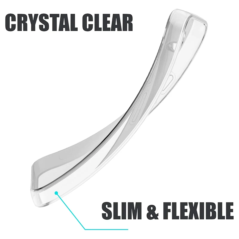 Ultra Thin Transparent Silicone Soft Case - Clear Back Cover & Slim Shell