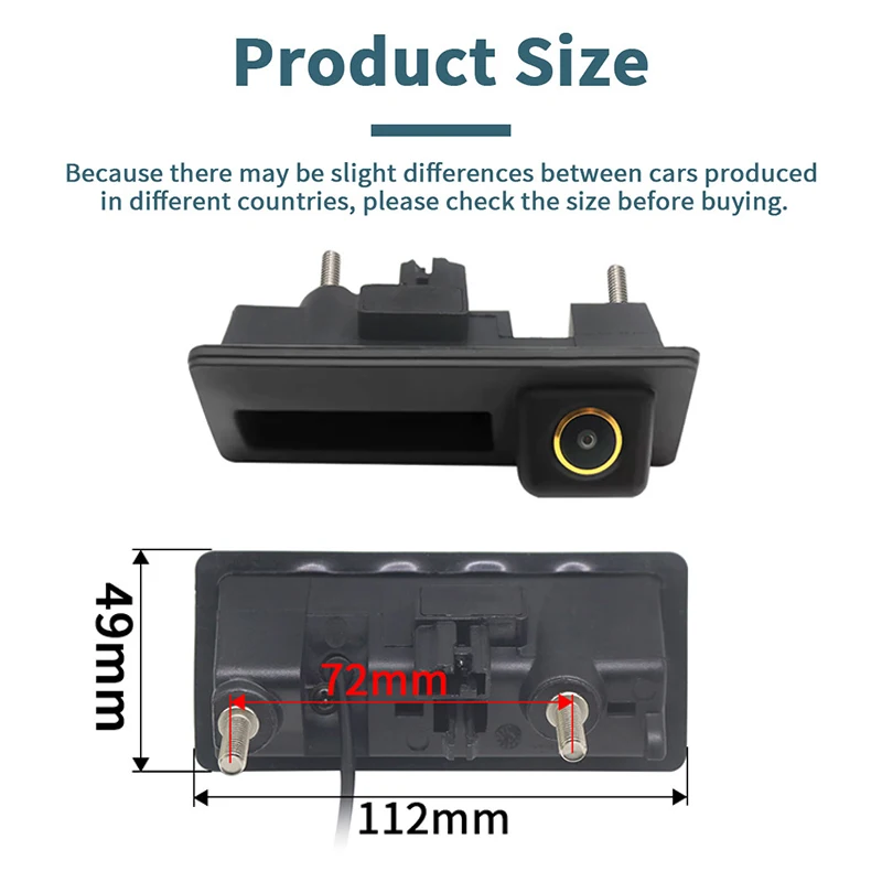 폭스바겐 골프 파사트 B7 B5 티구안 T5 제타 MK6, 아우디 A3 A4 A5 Q5 A6, 포르쉐 카이엔용 AHD 1080P 차량 후방 카메라