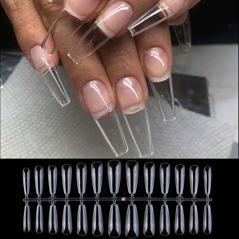 24pcs/set European And American Style Coffin Shaped False Nails | SHEIN USA