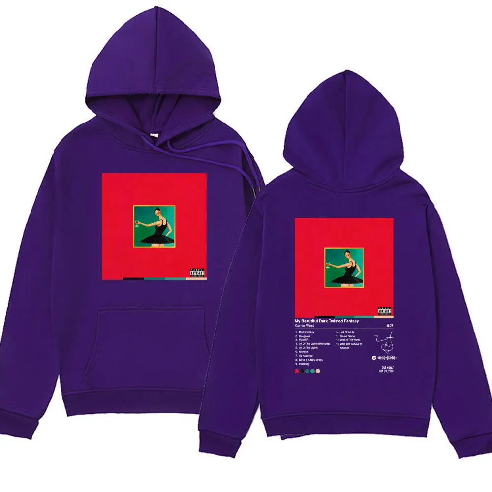 Rapper Kanye West Hip Hop Hoodie Men Women's Clothes Fashion Oversized Pullover Male Black Streetwear Vintage Hooded Sweatshirts