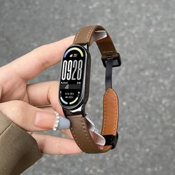 Premium Leather Magnetic Buckle Strap for Smartwatch Replacement Bracelet (Coffee color)