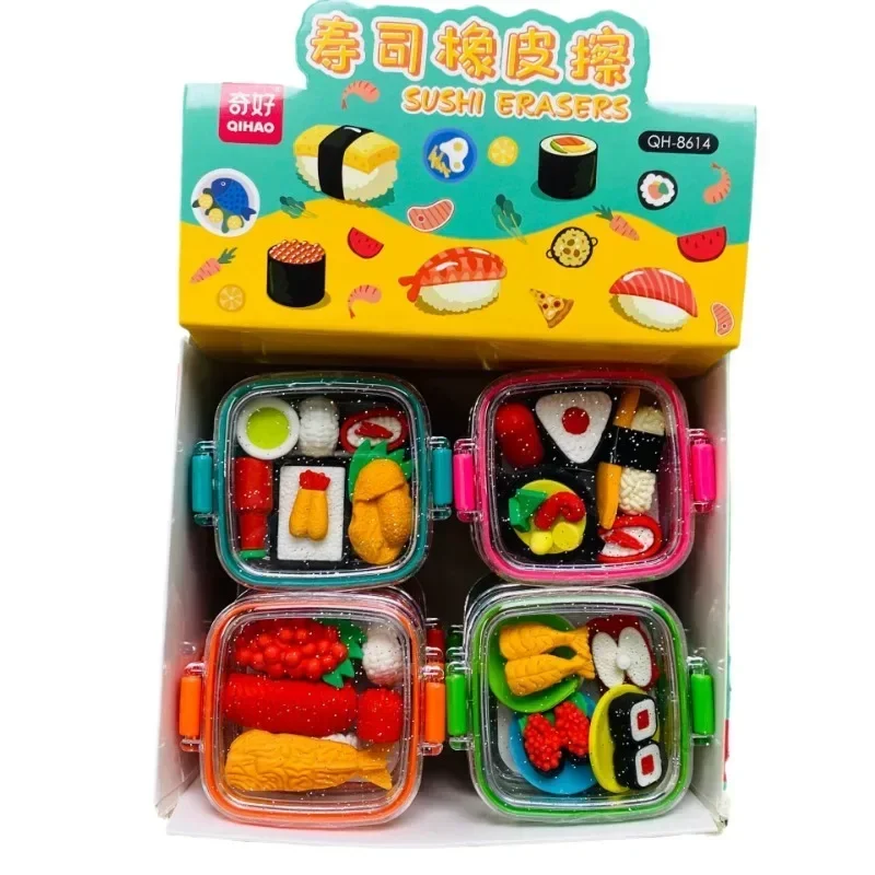 1 Pcs/Set Creative Detachable Food Snack Lunch Box Eraser Set Student Prize Stationery