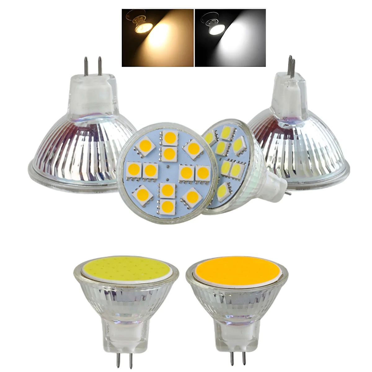 

MR11 GU4 LED Spotlight Bulbs DC 12V 24V COB SMD 2W 3W Cold Warm White 2700K Replace 30W Halogen Lamps Energy Saving