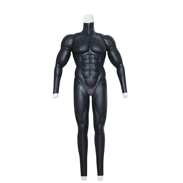 Silicone Muscle Suit Whole Body with Arms Black Color Artificial Silicone  Man Costume Cosplay Crossdressing Bodysuit Trans - AliExpress