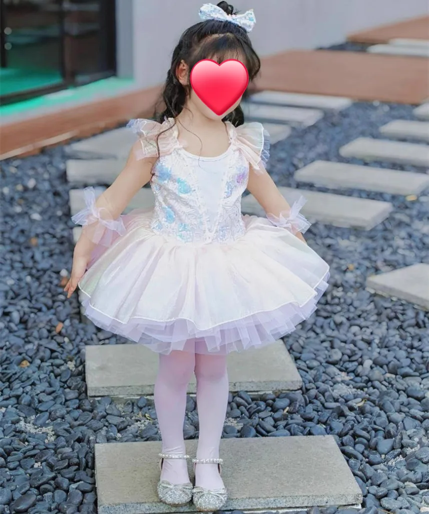 فستان رقص يوم الأطفال فتاة الباليه هدية عيد ميلاد الترتر الباليه الاطفال ملابس فساتين الأميرة الصيفية الفتيات الزي