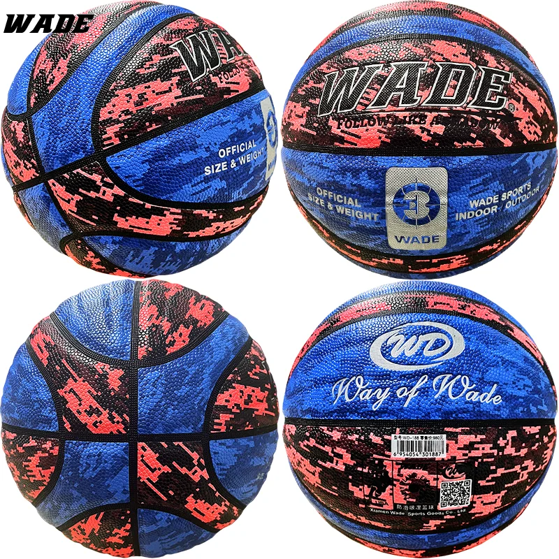WADE Indoor/Outdoor 7# Basketball for Man Adult School Basketball PU Moisture Absorbing Leather Original Ball With Pump - Image 4