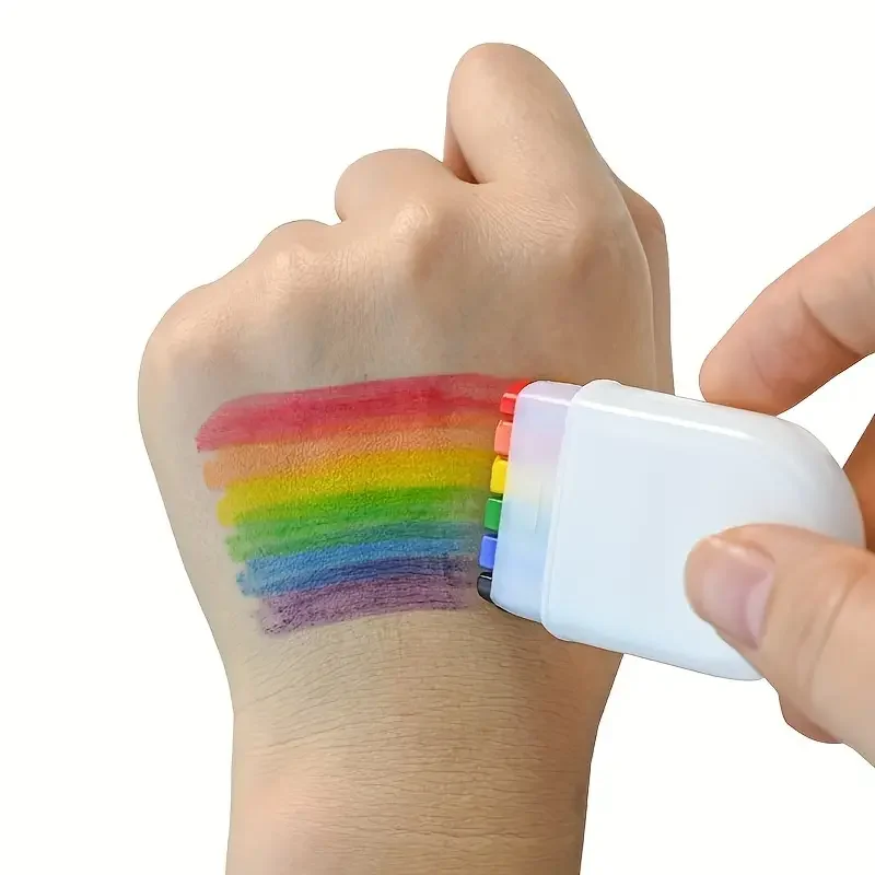 6 Colors Rainbow Face Body Painting Stick Painting Cream Long-Lasting Skin-Friendly Body Tattoo Color Oil Painting Body Painting 2