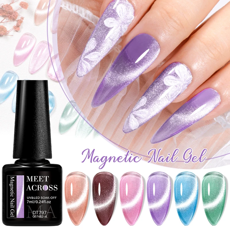 12pc Glitter Cat Magnetic Gel Set Cat Gel Eyes Polish Holographic Reflective Semi Permanent UV Gel Soak Off Sparkling Nail Art 2