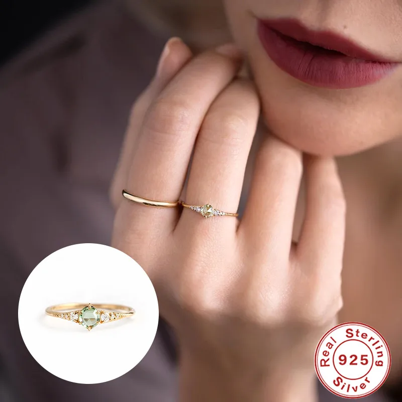 CANNER 오리지널 반지 여성을위한 화려한 크리스탈 결혼 반지 연인의 미니멀리스트 약혼 Bague Femme Fine Jewerly