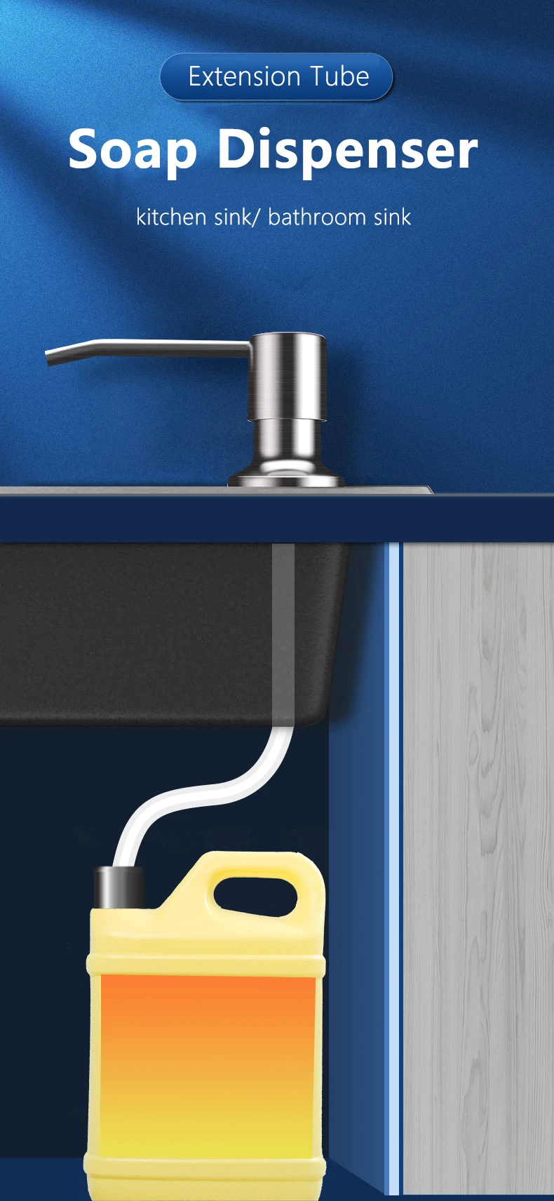 tubo de extensão, aço inoxidável, refil do