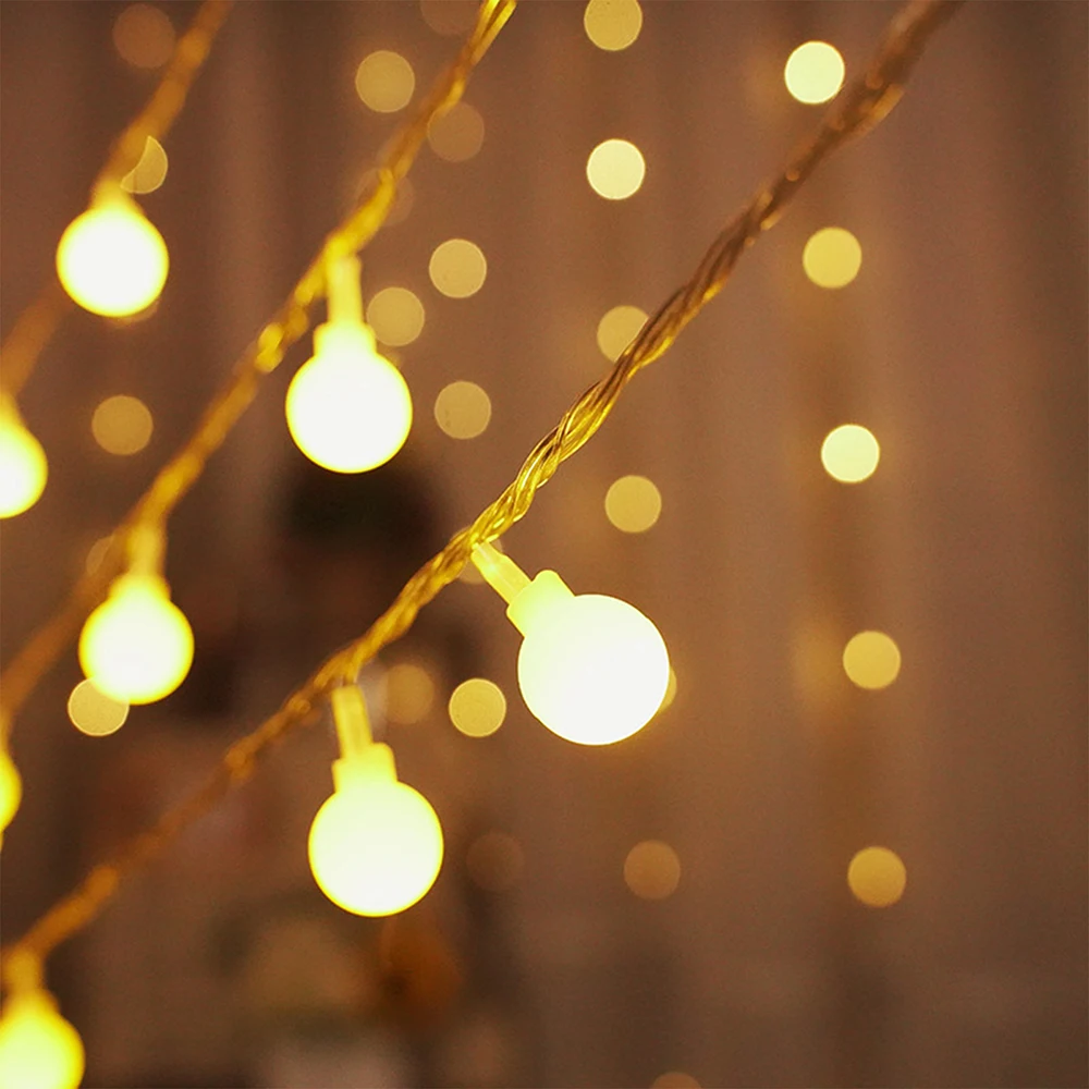 5V 1.5m 3m 6m10m Bubble Ball LED String Fairy Light USB/Battery Powered Warm White/RGB Wedding Christmas Party Home Decoration