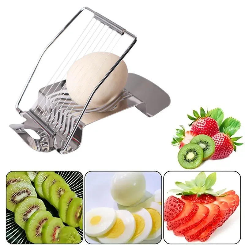 

1/2pcs Kitchen Stainless Steel Boiled Egg-Slicer Mushroom Tomato Cutter Household Fruit And Vegetable Slicer Cooking Accessories