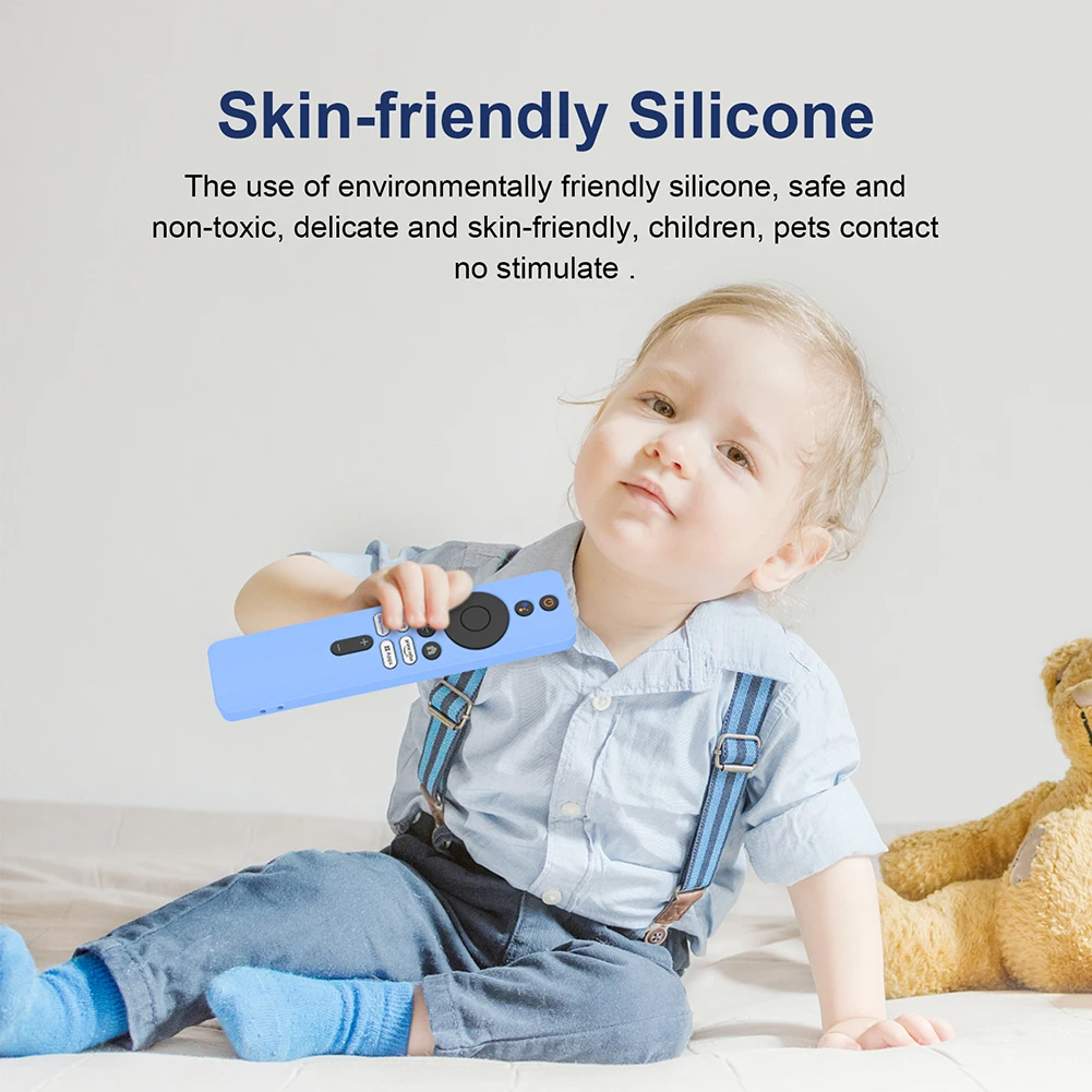 Protective Cover Silicone Remote Control Cover Protector with Lanyard Shockproof Accessories for Xiaomi 4K TV MiBoX 2nd Gen