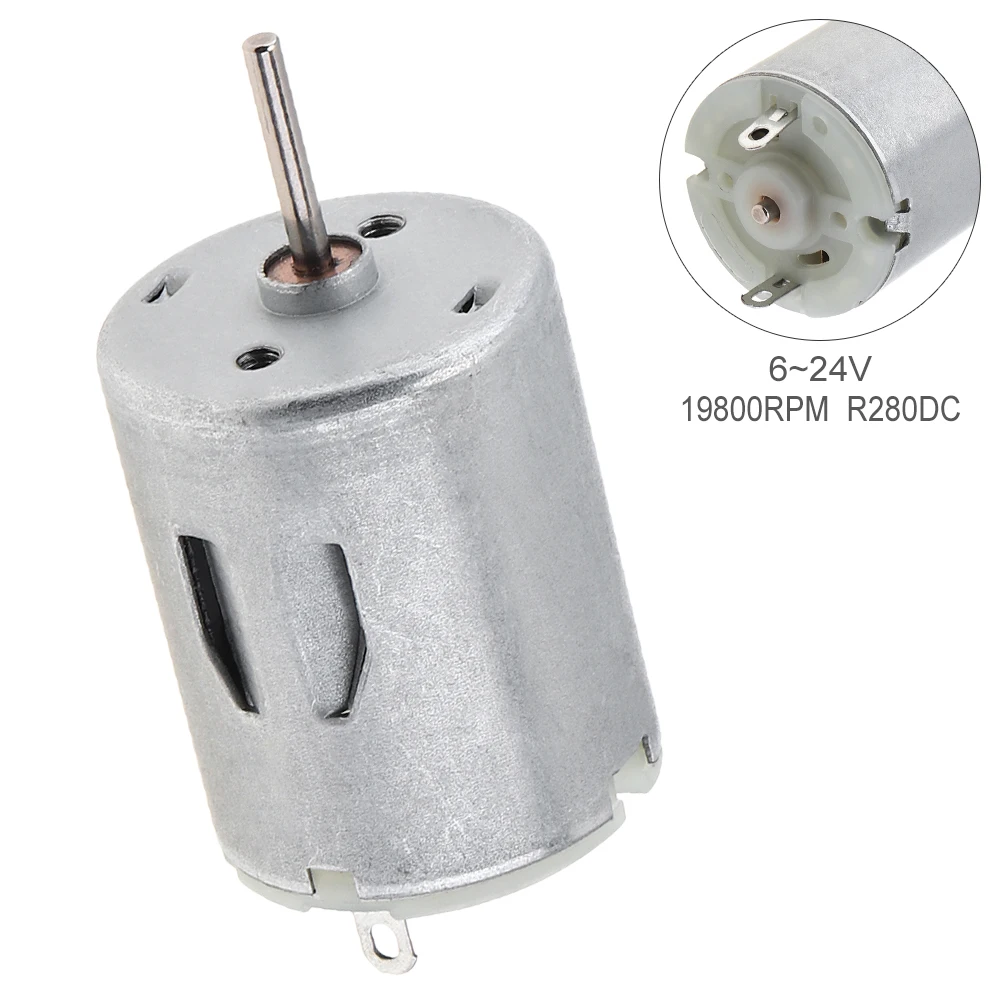 하이 토크 미니 DC 모터, r280, 하이 RPM DC 모터, 6-24V, 19800RPM 또는 DIY 장난감, 미니 팬, 쥬서 워터 펌프, 미용 기기