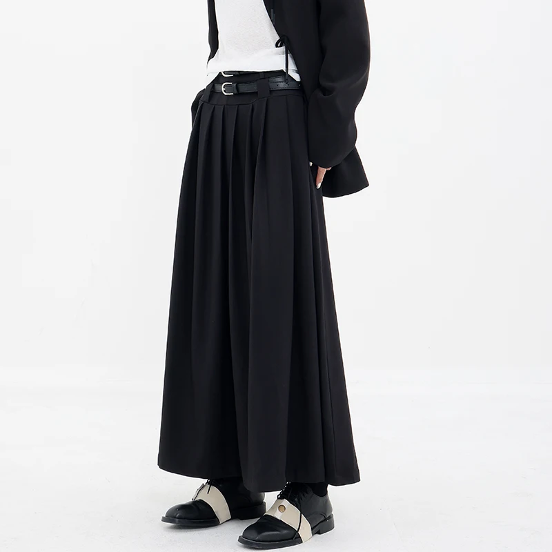 

Sandro Rivers Fall New Black Pleated Half-length Dress Women's Design Sense Small High Waist Long Swing Skirt