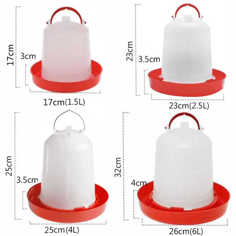 

Durable Chicken Water Container 1.5L with Handle for Chicken Birds Small Poultry Dropship
