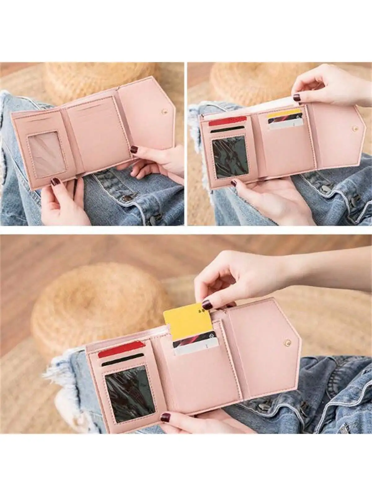 Short Tassel Women's Wallet Card Holder Student Money Clip Love Pendant Buckle Bag Small Purse