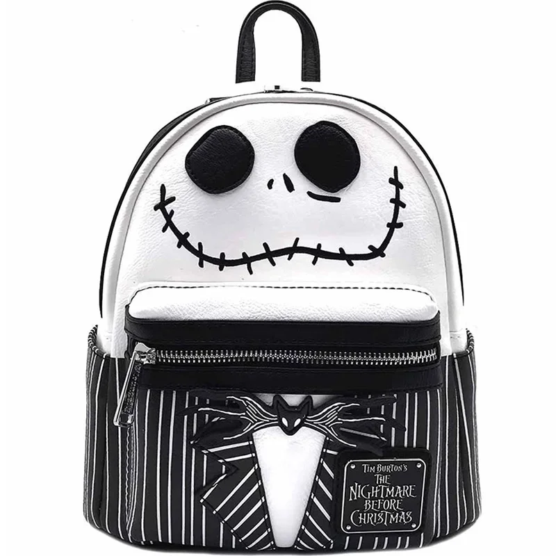 

MINISO Disney The Nightmare Before Christmas Jack Skellington Sally Backpacks PU Women Fashion Brand Backpack Christmas Gifts