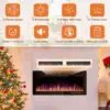 72 inch Ultra-Thin Electric Fireplace in-Wall Recessed and Wall Mounted Fireplace Heater,Timer,Low Noise, Remote Control(72’’) 6