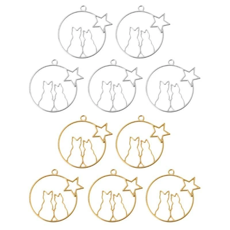 E21F 5 PCs Offene Lünette Einstellung Moon für Katzenrahmen UV -Anhänger für DIY -Schmuck – Detail 9
