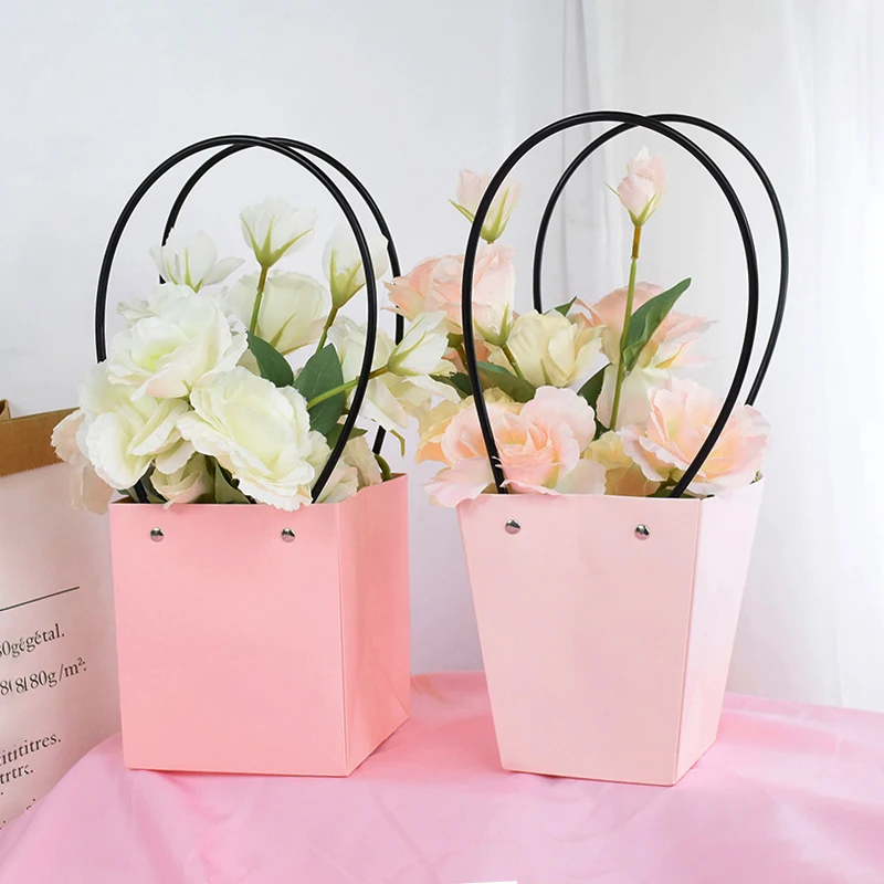 1Pc Portable Flowers Gift Box Artificial Rose Bouquet Packing Kraft Paper  Bags For Wedding Birthday Party Decor Valentines Gifts - AliExpress